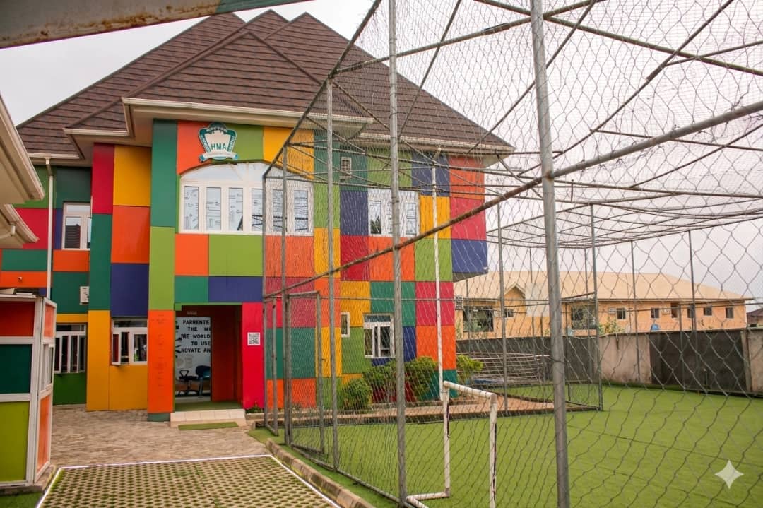 Vibrant Annex Building with Football Field